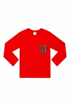 Matching Family Red Check Pocket Women's, Men's And Kids Pyjama Set -pajamas shop PJF221025 22