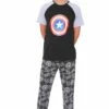 Men's Marvel Captain America Distressed Shield Cotton Long Pyjamas -pajamas shop PJF221123 57