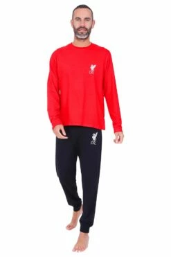 Mens Official Liverpool Football Club Red Long Pyjamas