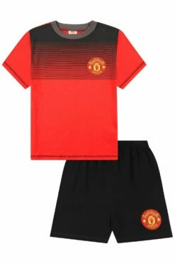 Mens Manchester United FC Black Short Pyjamas -pajamas shop PJF221201 11