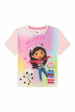 Girls Gabby's Dollhouse 'Glitter Makes Everything Better' Short Pink Pyjama Set 8 Girls Gabby's Dollhouse 'Glitter Makes Everything Better' Short Pink Pyjama Set -pajamas shop PJF230316 12