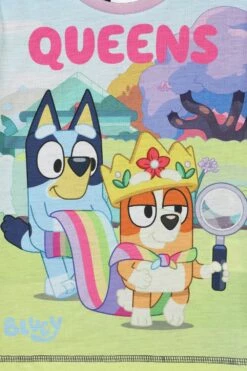 Girls Bluey And Bingo Queens Pink Short Pyjamas 18 Months To 7 Years -pajamas shop PJF230316 38