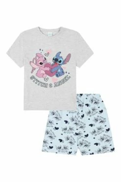 Girls Disney Lilo And Stitch And Angel Short Pyjamas 11 Girls Disney Lilo And Stitch And Angel Short Pyjamas -pajamas shop PJF230316 46