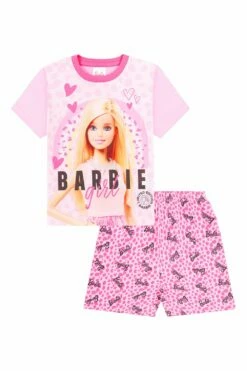Girls Barbie Girl Short Leopard Print Pink Pyjamas 3 To 10 Years 11 Girls Barbie Girl Short Leopard Print Pink Pyjamas 3 To 10 Years -pajamas shop PJF230419 1