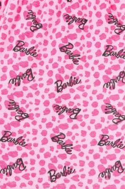 Girls Barbie Girl Short Leopard Print Pink Pyjamas 3 To 10 Years 15 Girls Barbie Girl Short Leopard Print Pink Pyjamas 3 To 10 Years -pajamas shop PJF230419 5