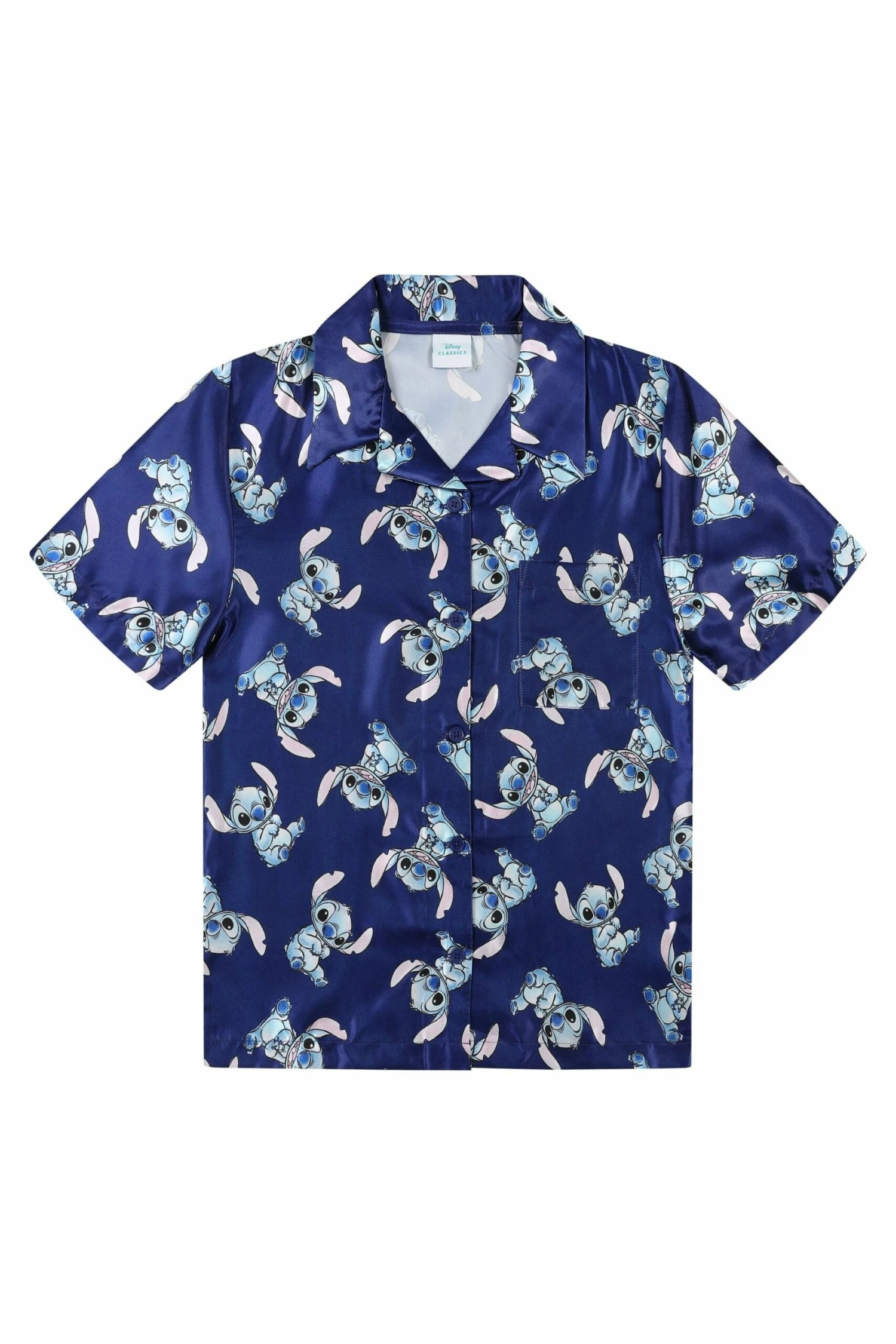 Women's Disney Lilo And Stitch Short Satin Silk Pyjama Set 6 Women's Disney Lilo And Stitch Short Satin Silk Pyjama Set - Image 4