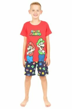 Nintendo Super Mario And Luigi Boys Short Pyjamas
