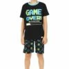 Boys Glow In The Dark Game Over Time To Recharge Batteries Short Pyjamas -pajamas shop PJF230709 68