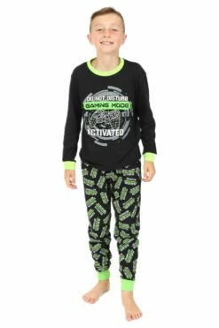 Do Not Disturb Gaming Mode Activated Green Black Long Pyjamas