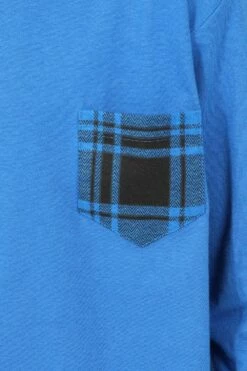 Boys Blue Check Cotton Long Pyjamas -pajamas shop PJF230710 140