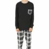 Boys Black And White Check Cotton Long Pyjamas -pajamas shop PJF230710 6