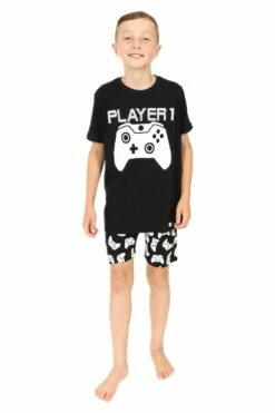 Player 1 White Gaming Controller Short Pyjamas