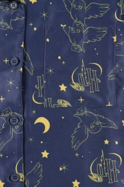 Women's Harry Potter Hedwig Long Navy Satin Pyjama Set -pajamas shop PJF231011 3