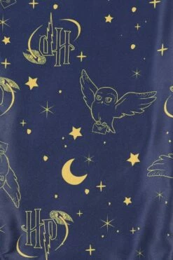 Women's Harry Potter Hedwig Long Navy Satin Pyjama Set -pajamas shop PJF231011 5