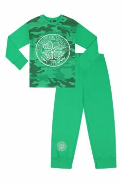 Boys Celtic FC Green Camouflage Long Pyjamas -pajamas shop PJF231012 1