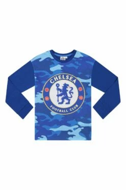 Boys Chelsea F.C Blue Camouflage Long Pyjamas -pajamas shop PJF231012 32