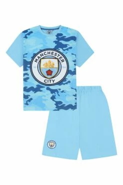 Boys Manchester City Blue Camouflage Short Pyjamas -pajamas shop PJF231012 46