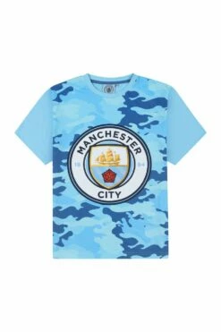 Boys Manchester City Blue Camouflage Short Pyjamas -pajamas shop PJF231012 47