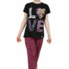 Cute Girl's Love Animal Print Long Pyjamas -pajamas shop PJF231122 1