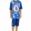 Boys Chelsea F.C Blue Camouflage Short Pyjamas -pajamas shop PJF231122 73