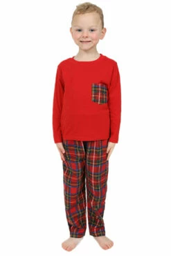Matching Family Red Check Pocket Women's, Men's And Kids Pyjama Set -pajamas shop PJF231122 9