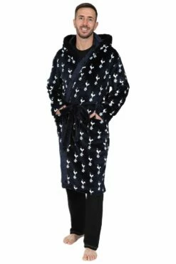 Tottenham Hotspur Mens Official F.C. Dressing Gown Fleece Hooded Spurs Robe