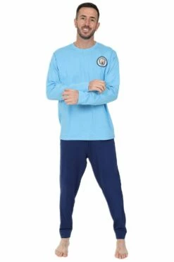 Mens Manchester City Football Club Long Pyjamas