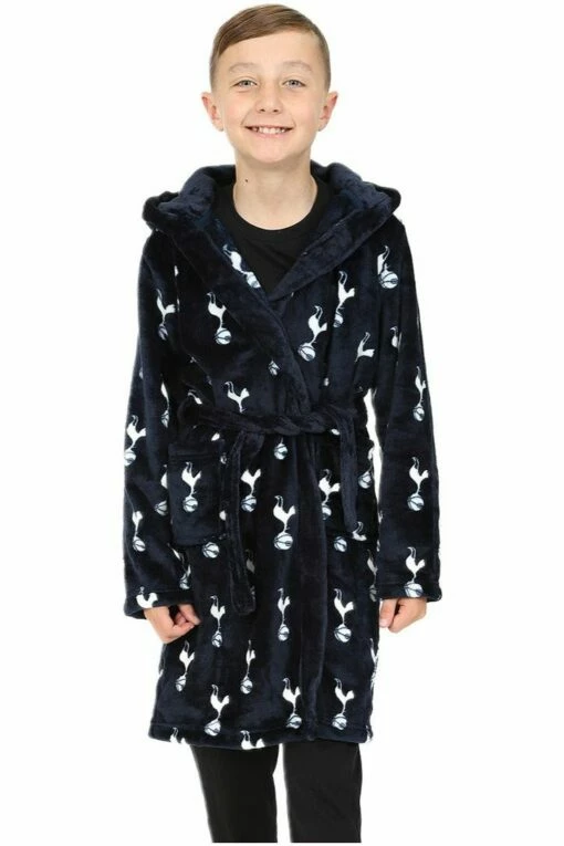 Tottenham Hotspur Boys Official F.C. Dressing Gown Fleece Hooded Kids Spurs Robe -pajamas shop PJFModels230822 43