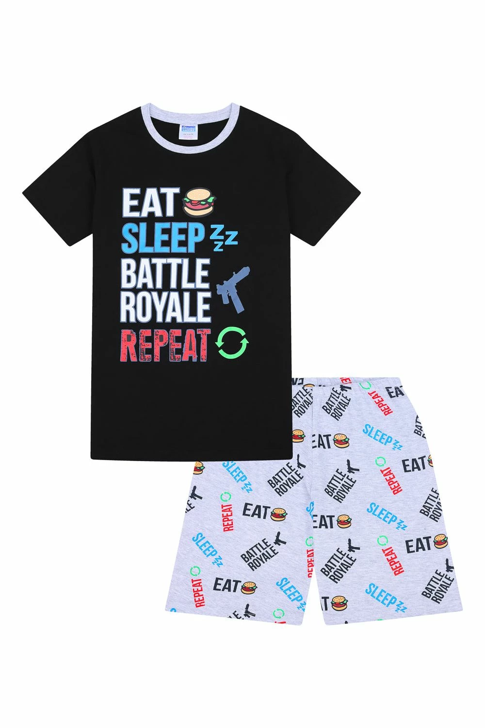 Eat Sleep Battle Royale Repeat Short Pyjamas 3 Eat Sleep Battle Royale Repeat Short Pyjamas