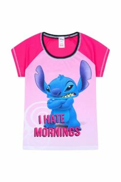 Women's Disney Lilo And Stitch 'I Hate Mornings' Short Pyjamas -pajamas shop PJF 190528 1
