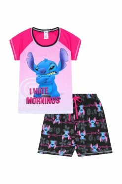 Women's Disney Lilo And Stitch 'I Hate Mornings' Short Pyjamas -pajamas shop PJF 190528 4