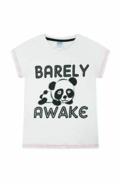 Girls Panda 'Barely Awake' Long Pyjamas -pajamas shop PJF 190902 1