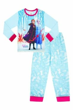Girls Disney Frozen Anna Elsa Long Pyjamas