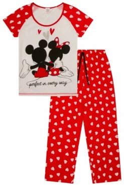 Women's Minnie And Mickey Heart Long Pyjamas -pajamas shop PJF 21 274007a0 0cba 4236 b4ba 502d6f9519eb