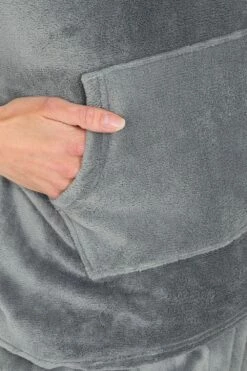 Girls Grey Fleece Hooded Lounge Pyjama Set 8 Girls Grey Fleece Hooded Lounge Pyjama Set -pajamas shop PJF MOD220516 54