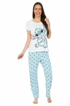 Women's Disney Lilo And Stitch We Love Stitch Long Pyjama Set