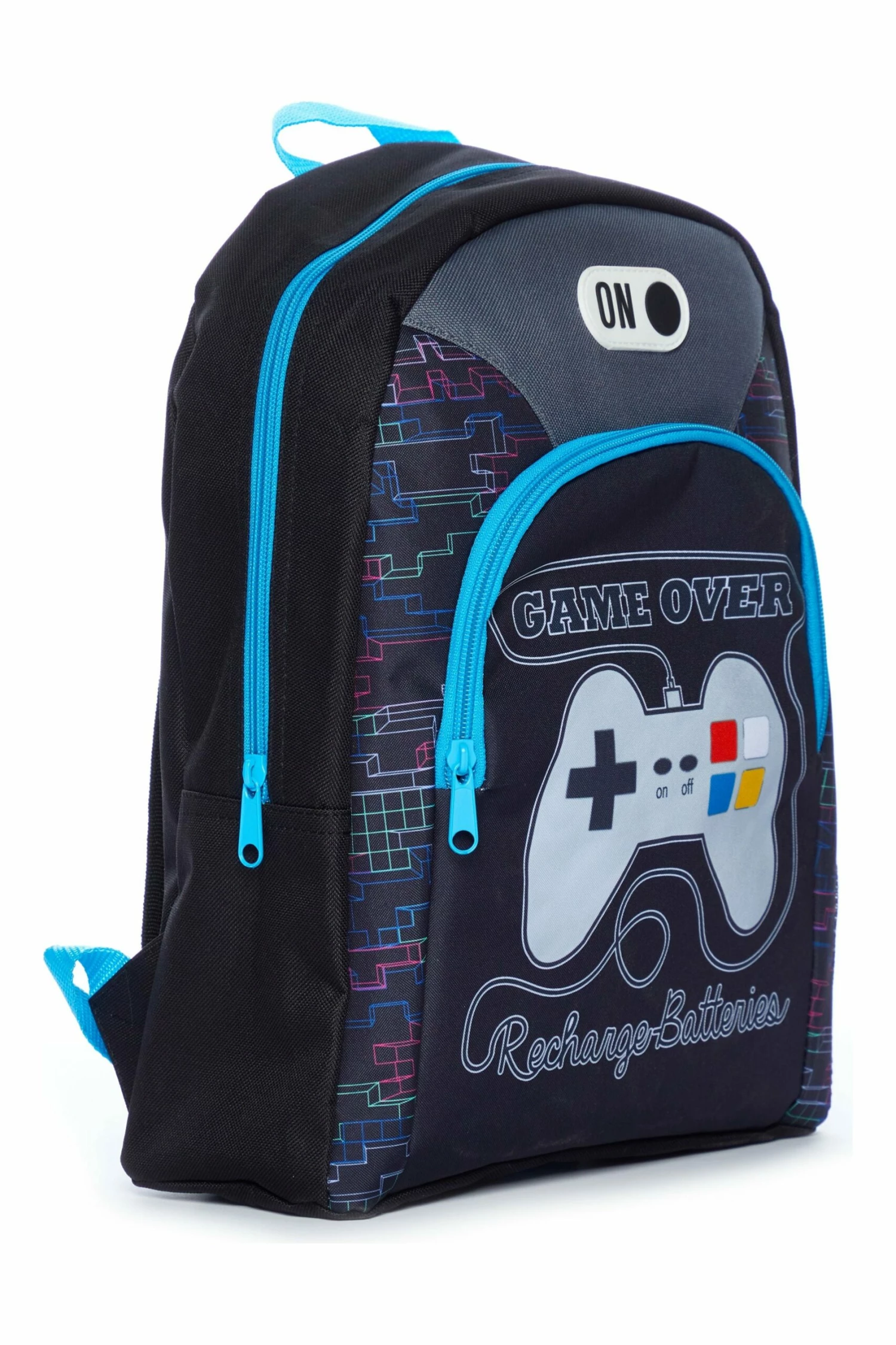 Game Over Recharge Batteries School Bag, Kids Boys Gamer Backpack 3 Game Over Recharge Batteries School Bag, Kids Boys Gamer Backpack