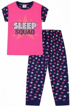Girls Sleep Squad Pink Long Pyjamas -pajamas shop SleepSquadLongNew
