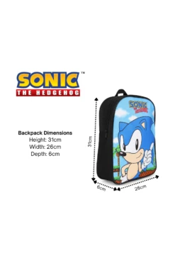 Official Sonic The Hedgehog Retro Kids Backpack Rucksack School Bag -pajamas shop SonicretroBackpack2