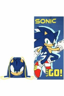 Official Sonic The Hedgehog Fold Away Towel Bag