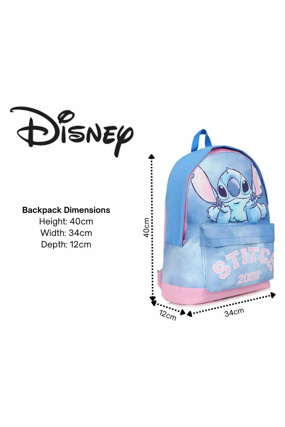 Disney Lilo And Stitch Girls Backpack, Kids Schoolbag, Rucksack Blue 4 Disney Lilo And Stitch Girls Backpack, Kids Schoolbag, Rucksack Blue - Image 2