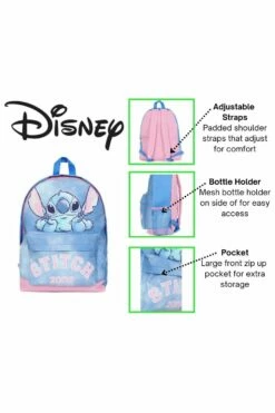 Disney Lilo And Stitch Girls Backpack, Kids Schoolbag, Rucksack Blue 16 Disney Lilo And Stitch Girls Backpack, Kids Schoolbag, Rucksack Blue -pajamas shop Stitch1 1