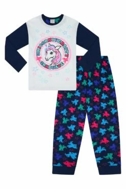 Girls Unicorn University Long Pyjamas