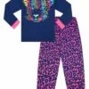 Girls Leopard Foil Rainbow Patterned Designed Long Pyjamas 2 Girls Leopard Foil Rainbow Patterned Designed Long Pyjamas -pajamas shop TPF1138 4