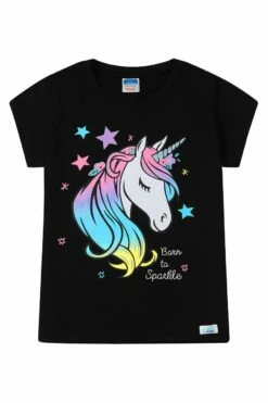 Girl's Born To Sparkle Unicorn Short Pyjamas -pajamas shop borntosparklet shirt