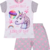 Girls Unicorn Cupcake Short Pyjamas 14-15 Years -pajamas shop defintely emoji pyjamas