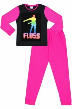 Girls Floss Dance Rainbow Long Pyjamas