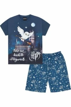 Women's Harry Potter Pyjamas Hedwig Take Me Back To Hogwarts Short -pajamas shop harrypottershortblue 64cd38e0 2e5d 4b24 96ae 35061ae7589f