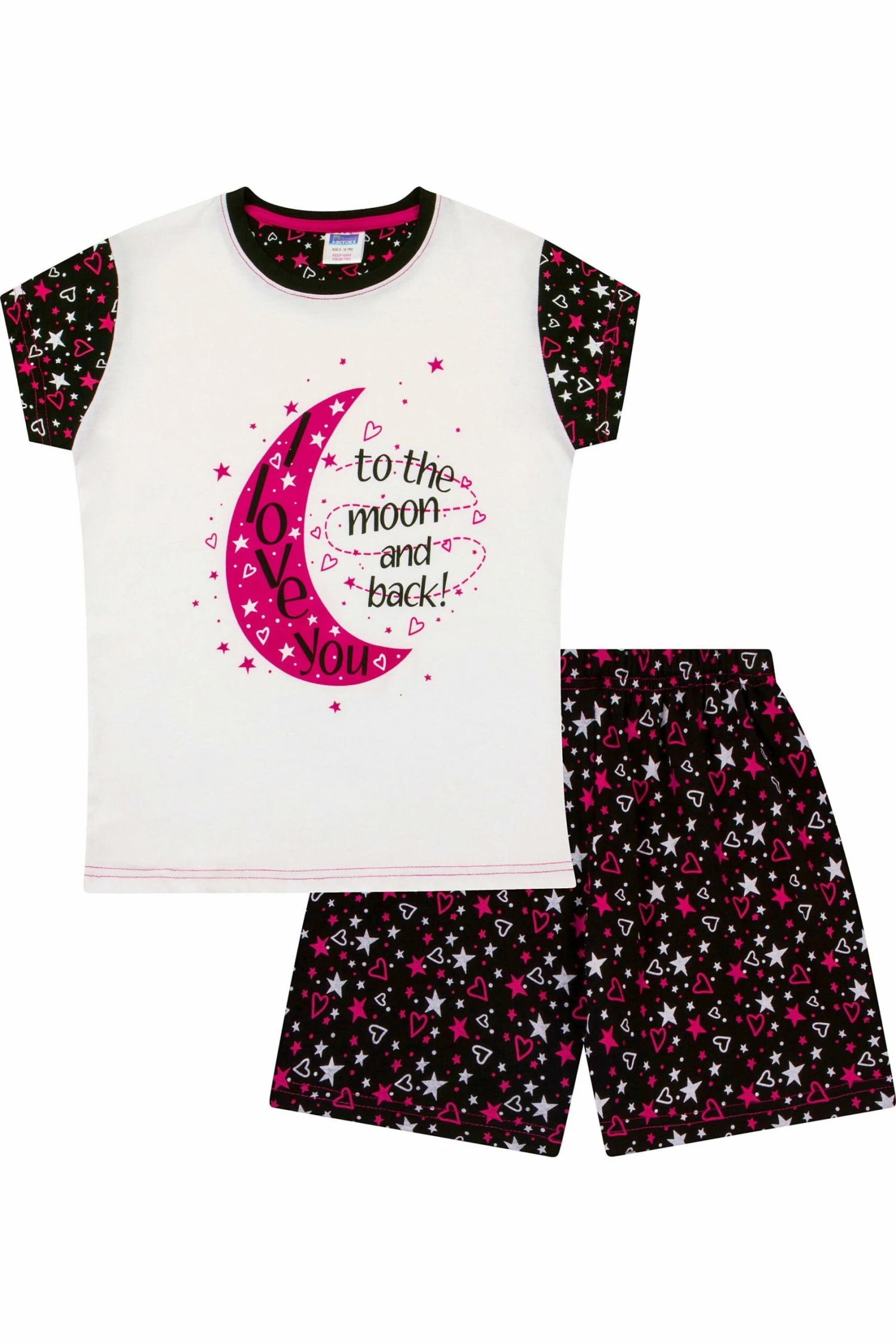 Girls 'I Love You To The Moon Back' Short Pyjamas 5 Girls 'I Love You To The Moon Back' Short Pyjamas - Image 3