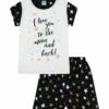Girls 'I Love You To The Moon And Back Gold Short Pyjamas -pajamas shop iloveyoutothemoonandbackgoldshort